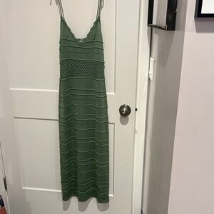Elegant Green Lace Trim Dress